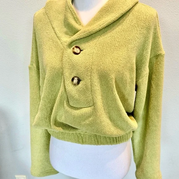 Free People Beach French Terry Pullover | Green | Soft | EUC | XS Oversized - Picture 3 of 5